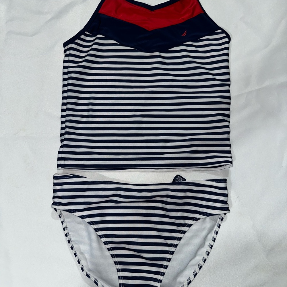 Nautica Kids' Navy and White Striped 2 Pc Swim Set